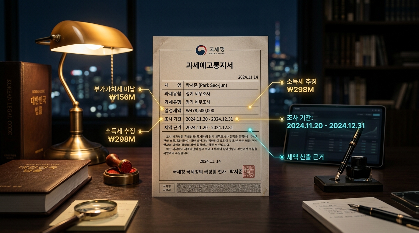국세청 과세예고통지서 5대 급소 정밀 해부도 및 포렌식 분석